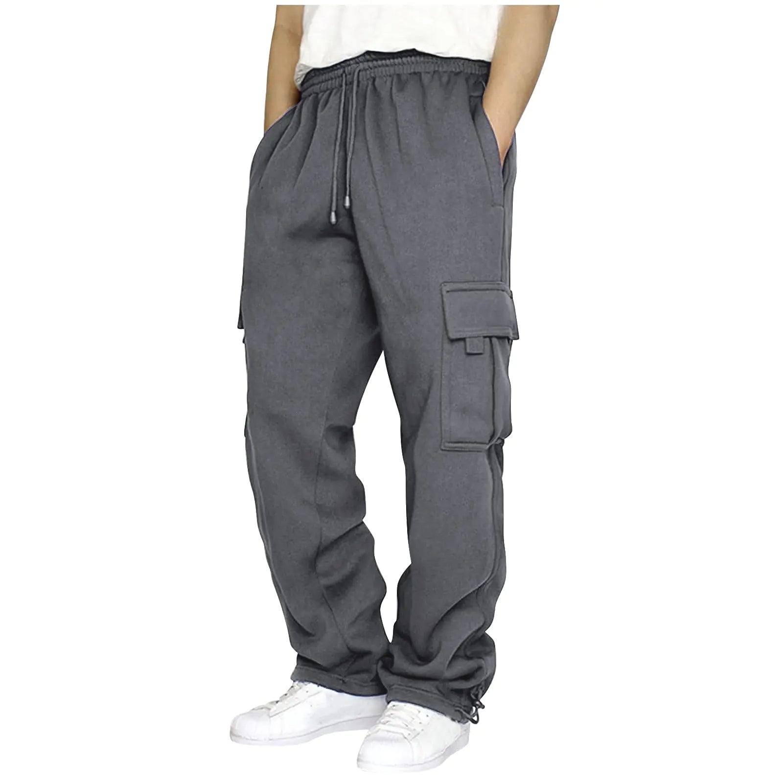 THWEI Cargo Sweatpants Casual Work Hiking Jogger Trousers Loose Fit Pants Dark Grey M