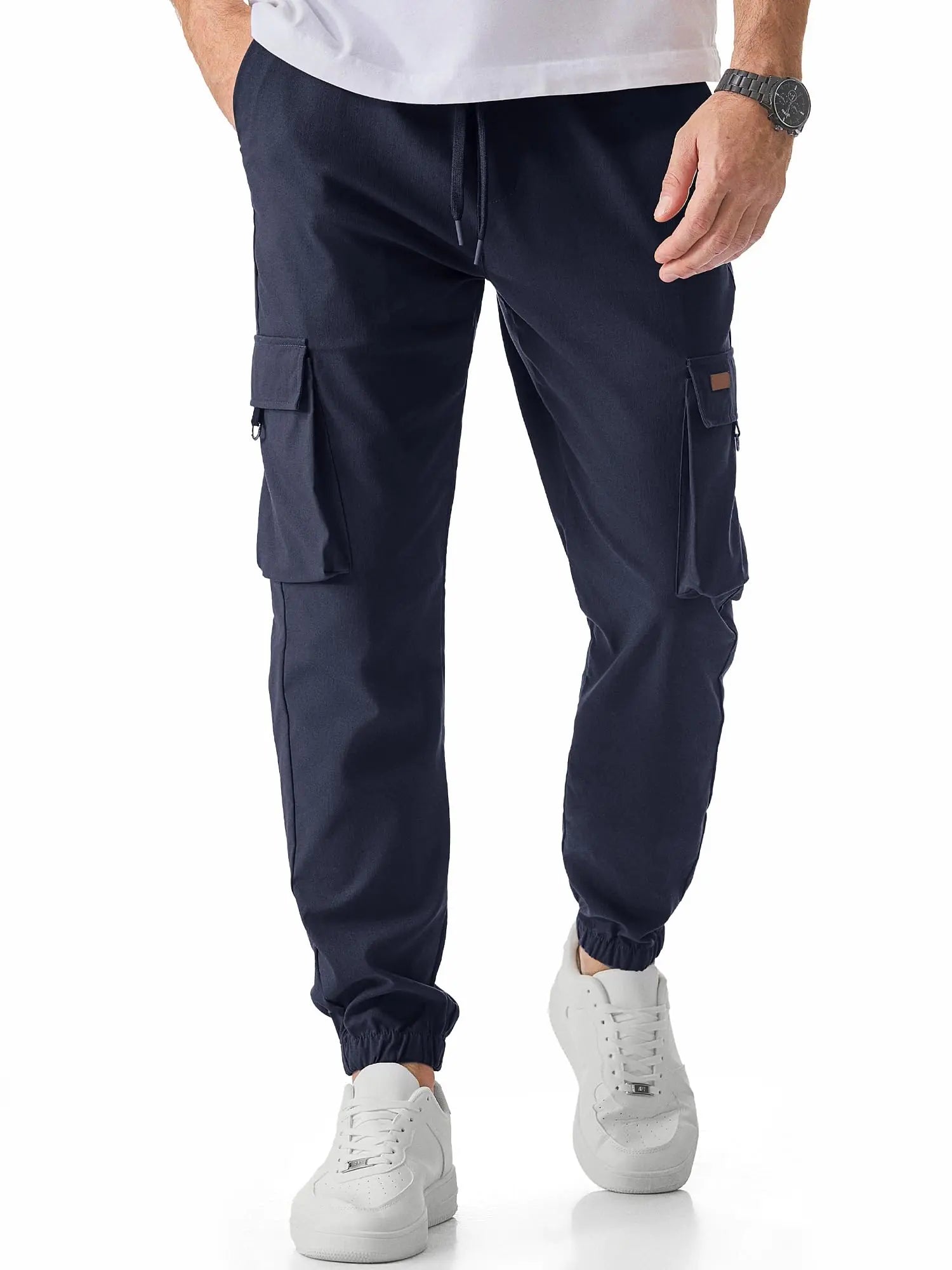JMIERR Cargo Pants for Men Casual Fit Hiking Jogger Outdoor Lightweight Chino Twill Tapered Khaki Pants with Pockets US36(L) Carbon Grey